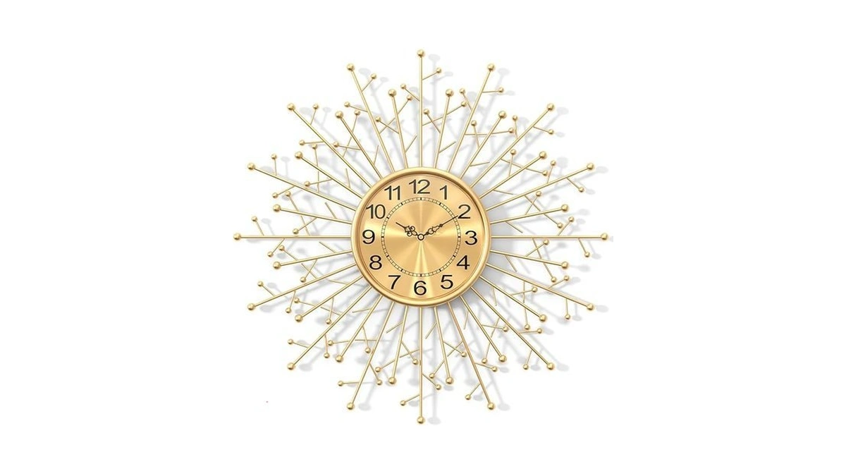 Daydayart Large Modern Gold Wall Clock Decorative Mid Century Sunburst