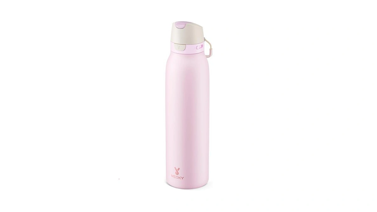 Meoky 24 Oz Stainless Steel Slim Water Bottle: Leak Proof