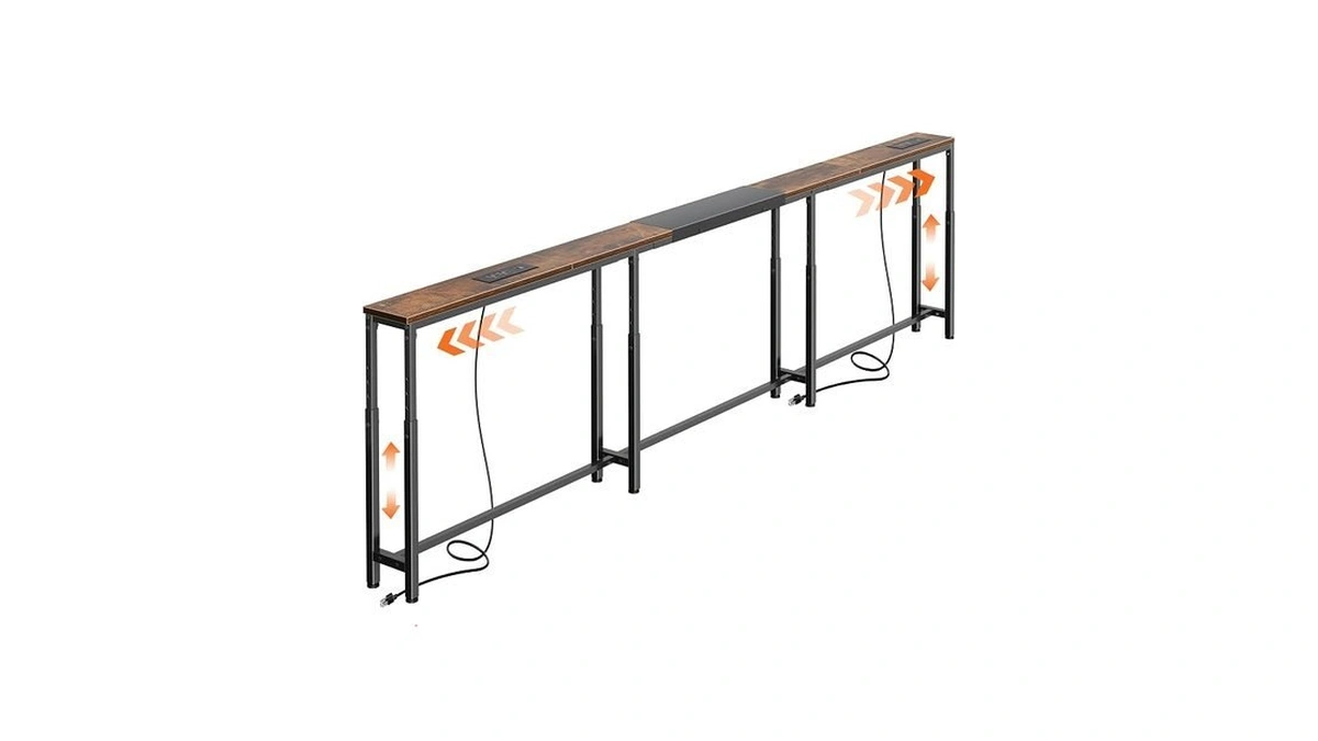 Huuger Narrow Console Table With Power Outlets & Usb-c, 23.6"-35.4"