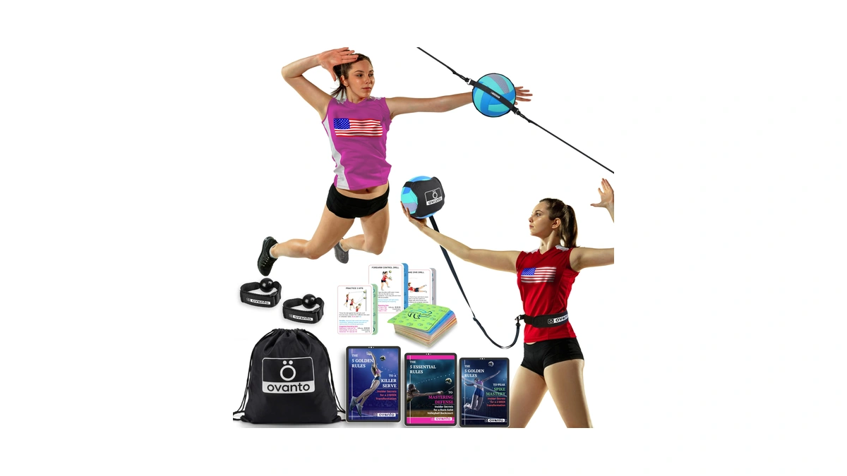 Ovanto Volleyball Training Equipment Aid β Adjustable Practice Hitting Rebounder