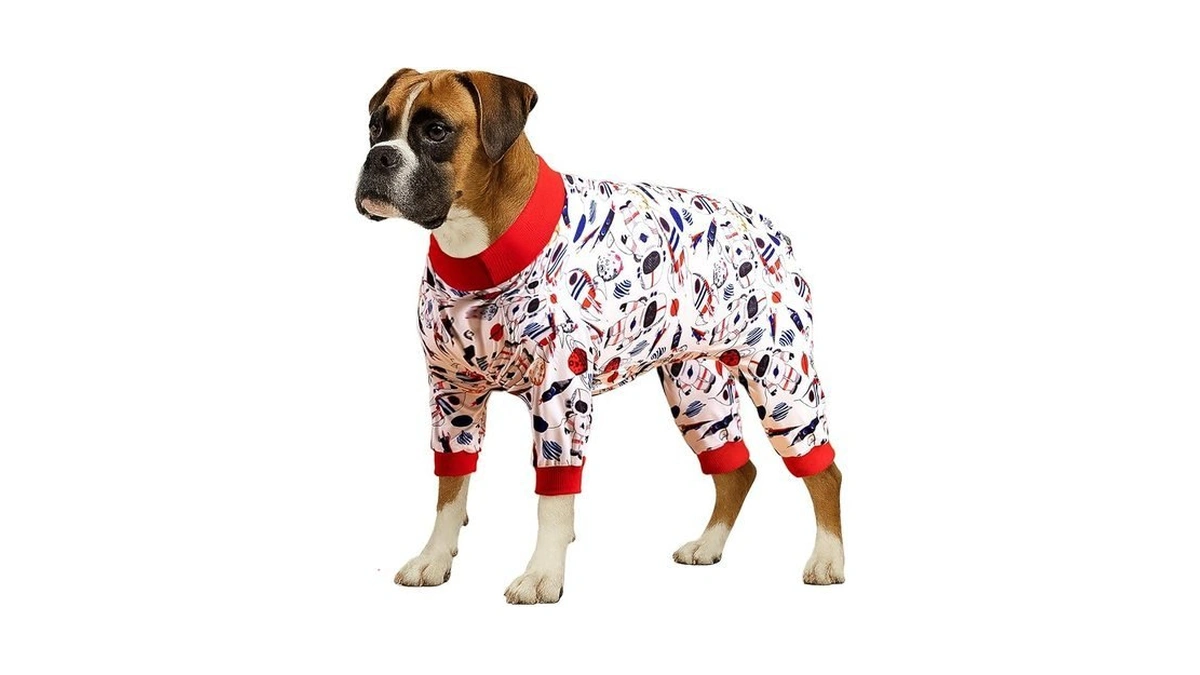 Lovinpet Large Dog Outfit - Space Snow Prints, Lightweight Pullover