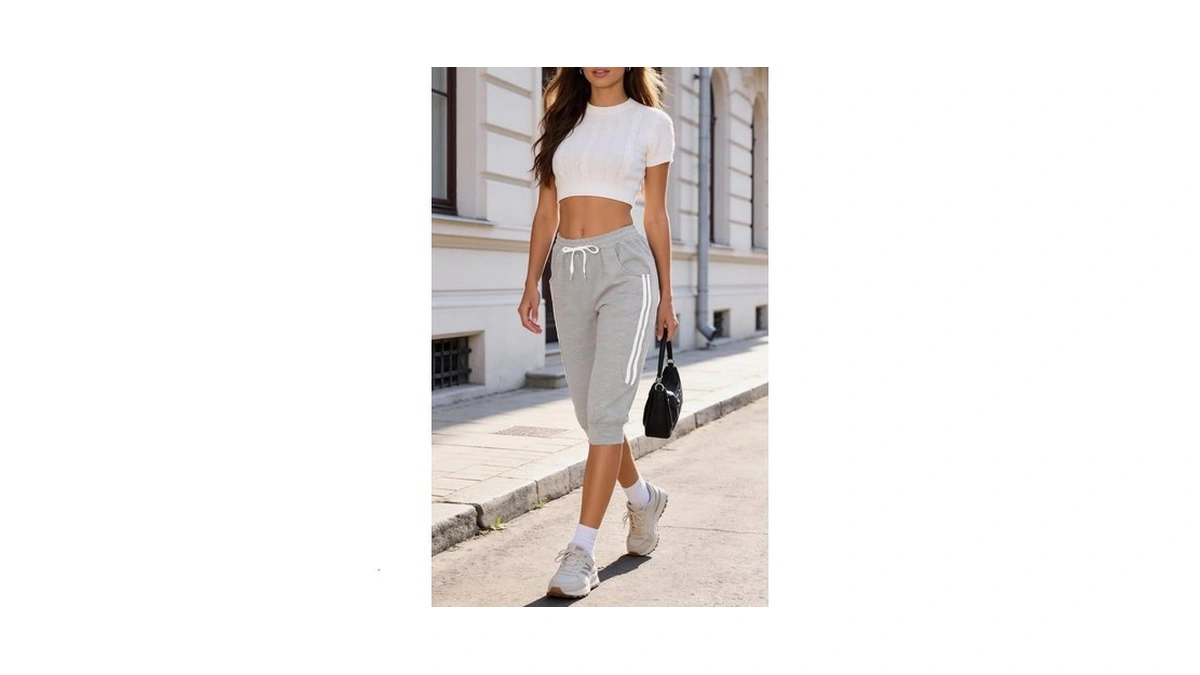 Marvmys Womens Capri Jogger Pants Cotton Cropped Sweatpants Summer Lightweight