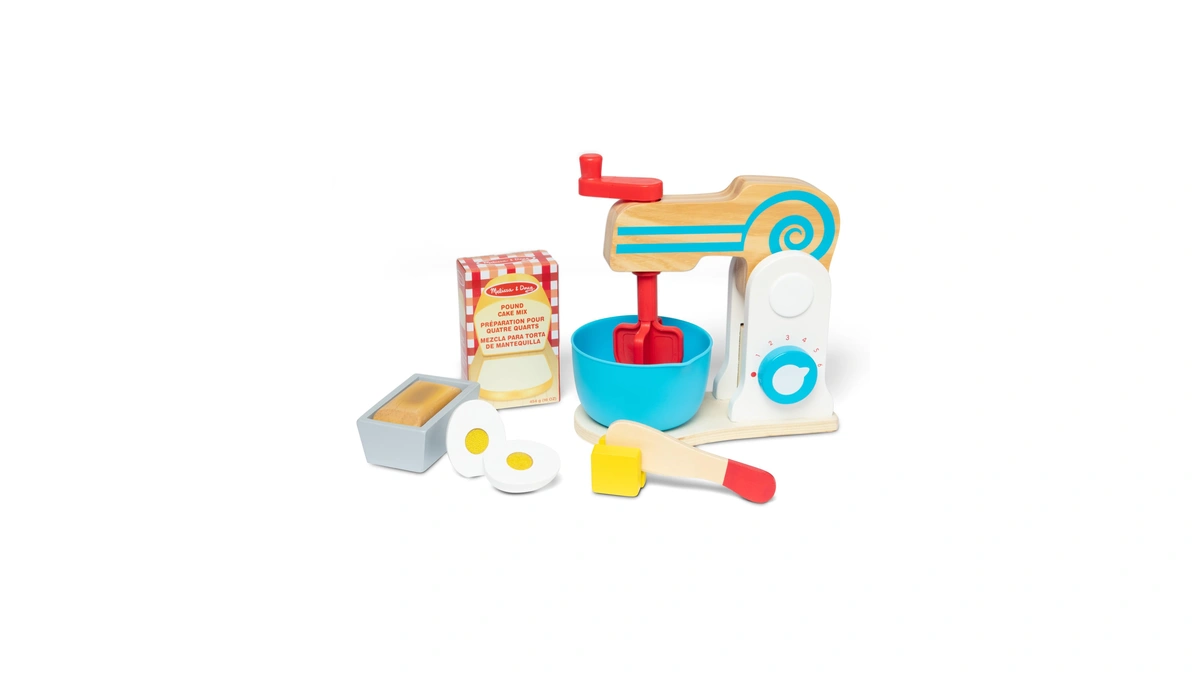 Melissa & Doug Make-a-cake, 10-piece Wooden Mixer Set With Play
