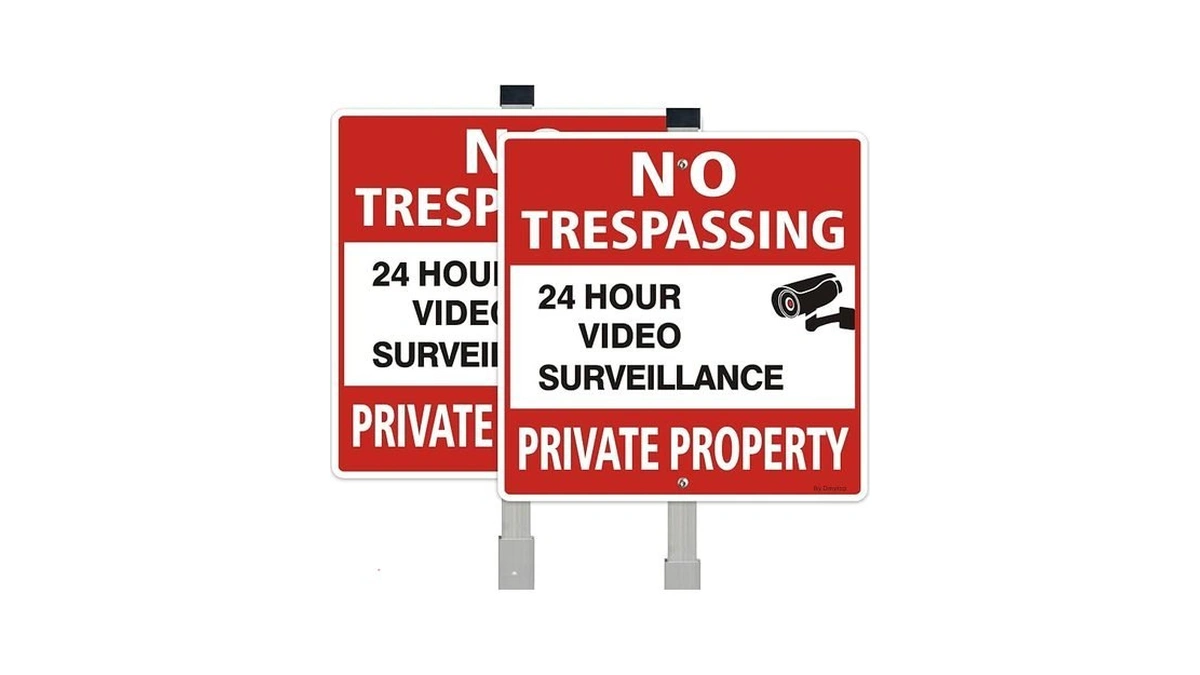 No Trespassing Signs Private Property Video Surveillance Sign With 28"