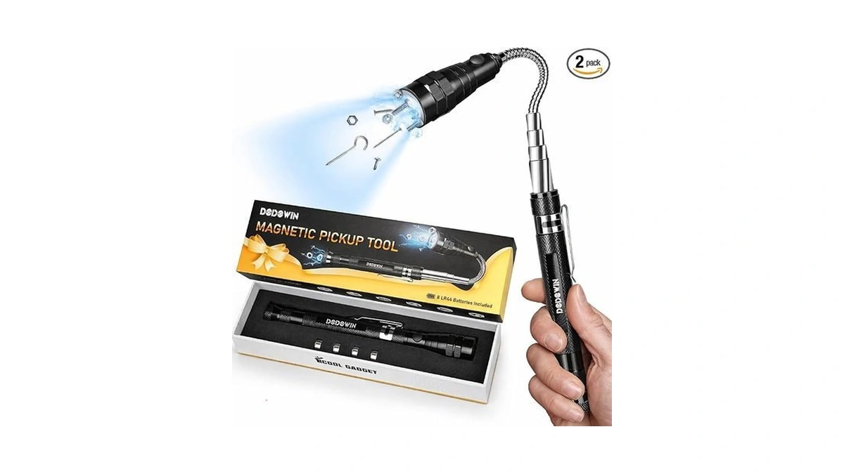 Dodowin Magnetic Pickup Tool With Led Light, Telescoping Magnet Tool