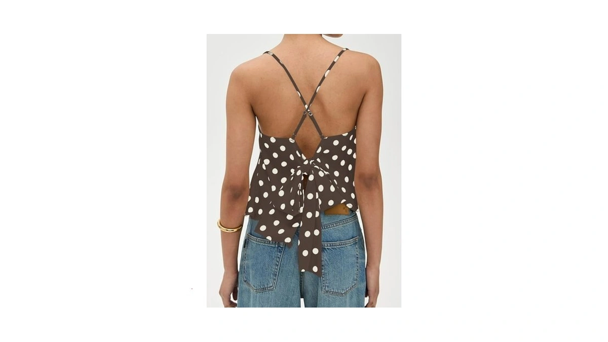 Teriveek Womens Polka Dot Tank Tops Cowl Neck Ruffle Blouse