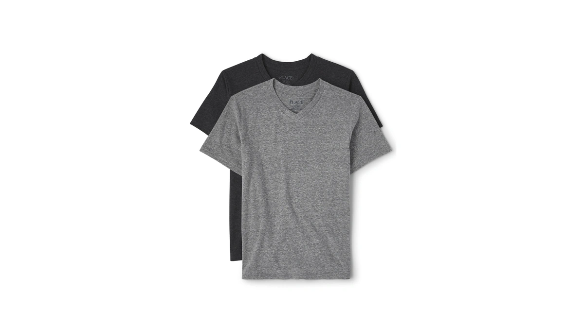 The Children's Place,boys,short Sleeve Fashion Top,black/grey 2 Pack,small (5/6)