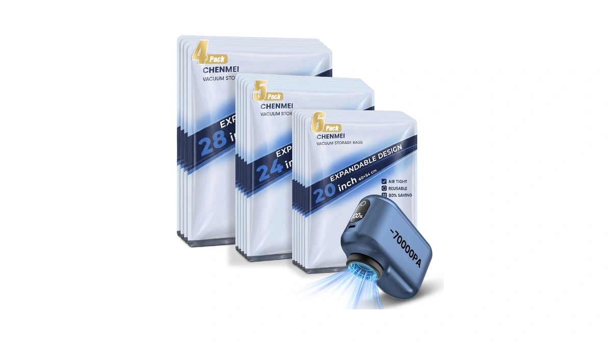 Vacuum Storage Bags For Travel With -70kpa Rechargeable Pump, 15