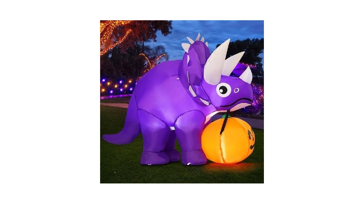 Goosh 5 Ft Width Halloween Inflatables Dinosaur Outdoor Decorations Blow