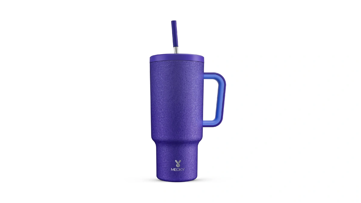 Meoky 40oz Tumbler With Handle, Leak-proof Lid And Straw, Insulated