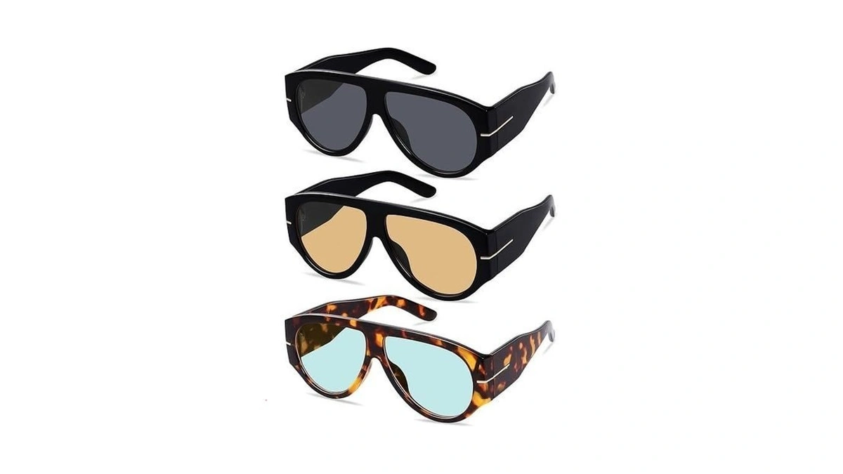 Ymrfw Oversized Retro Aviator Sunglasses For Women Men Trend 70s