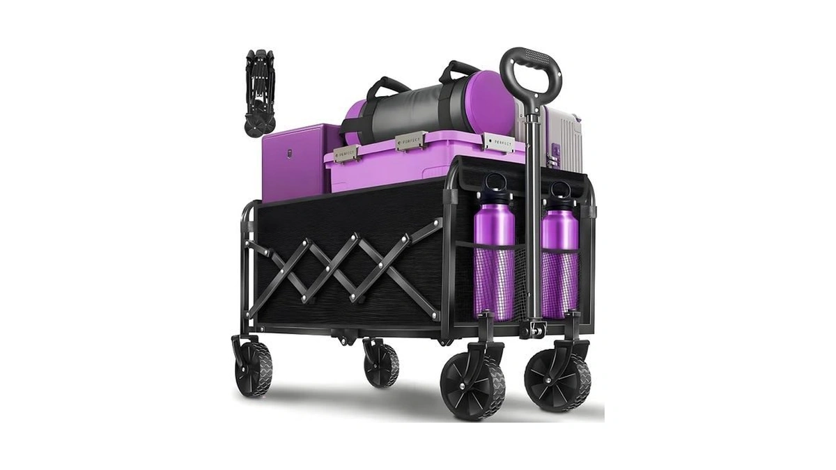 Wagons Carts Foldable,280 Lbs Large Capacity Foldable Wagon Cart Collapsible