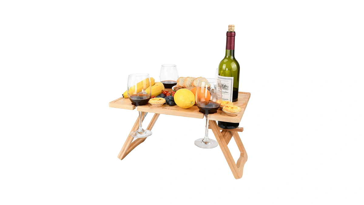 Tirrinia Portable Wine Picnic Table, Ideal Wine Gift For Women