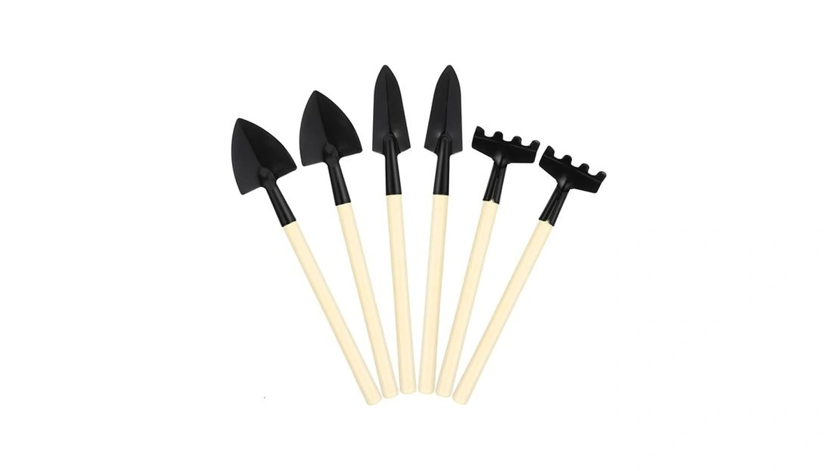 Kisangel Mini Gardening Tool Set 6-piece Metal Mini Garden Tools