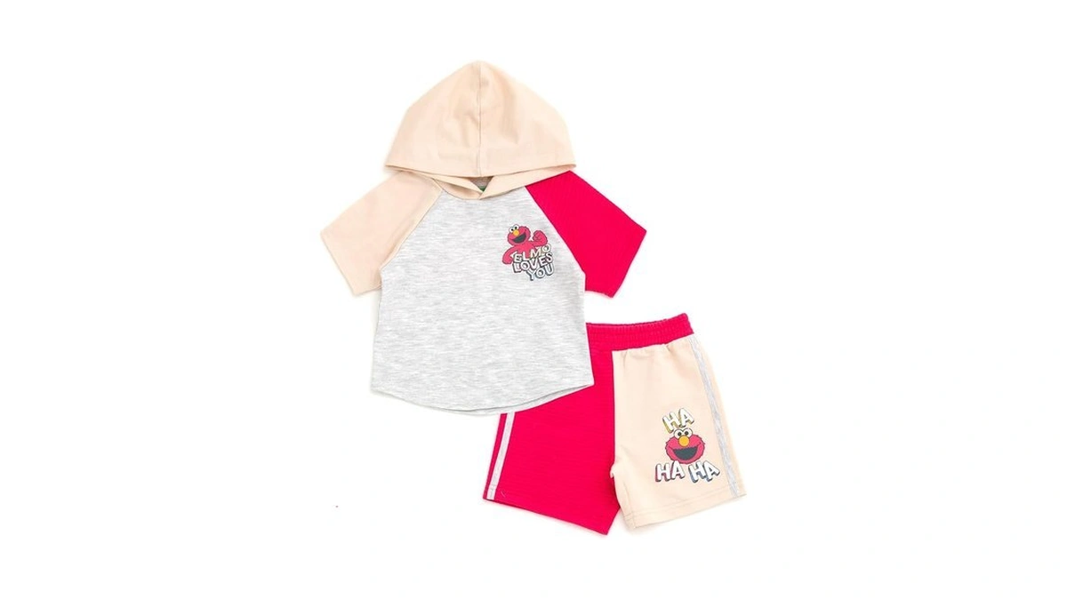 Sesame Street Elmo Newborn Baby Boys Pullover Hoodie And French