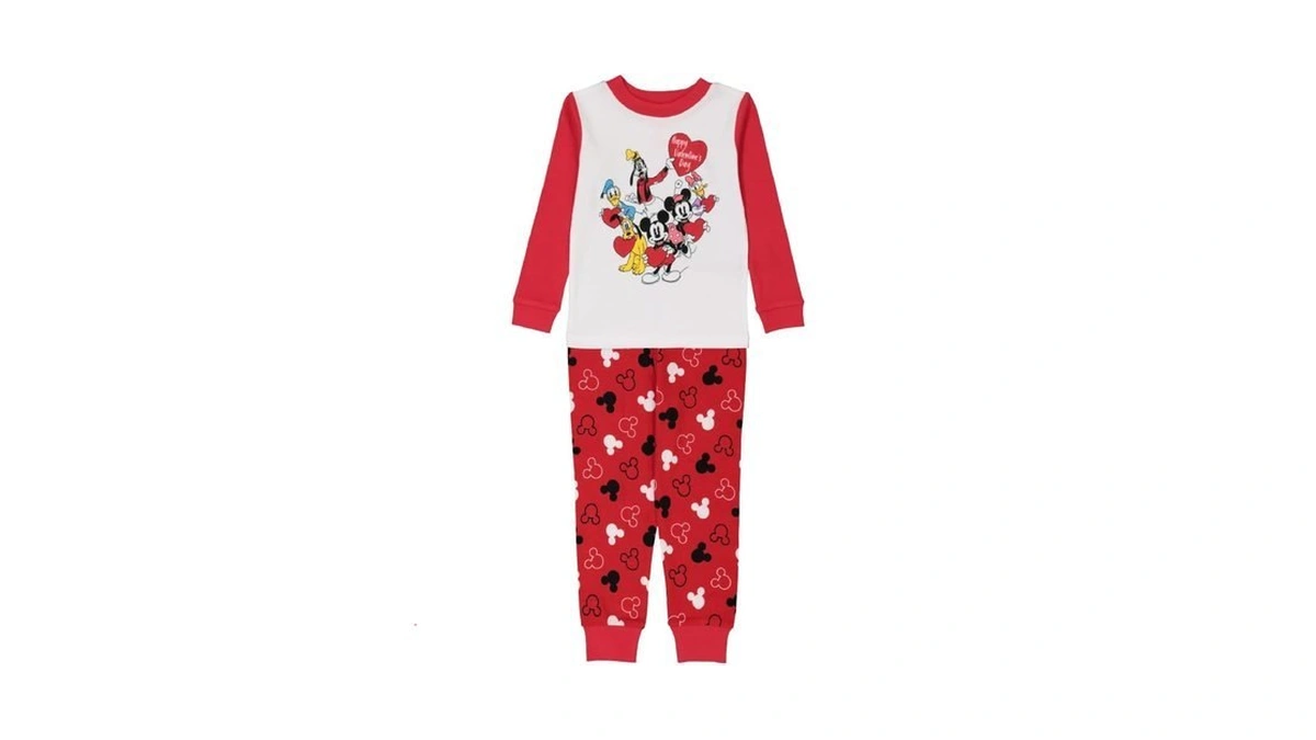 Disney Unisex-child 2-piece Snug-fit Cotton Holiday Pajama Set, Soft &