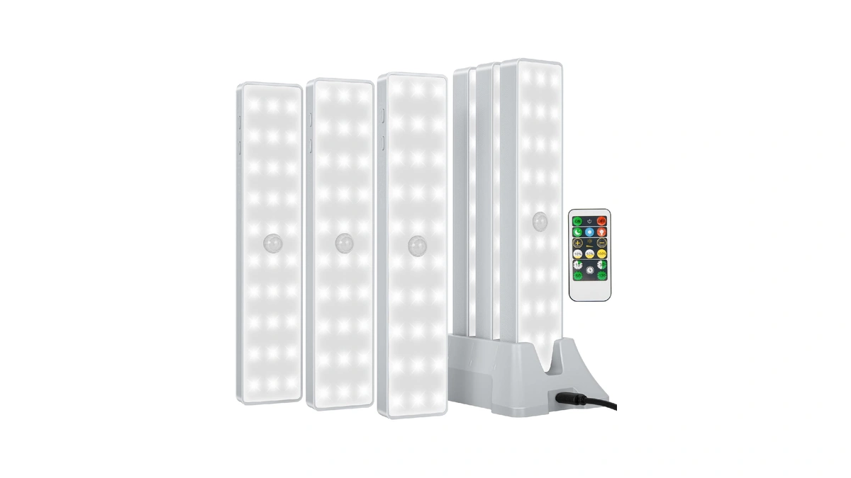 Racokky Under Cabinet Lights With Charging Station, 6 Pcs Rechargeable