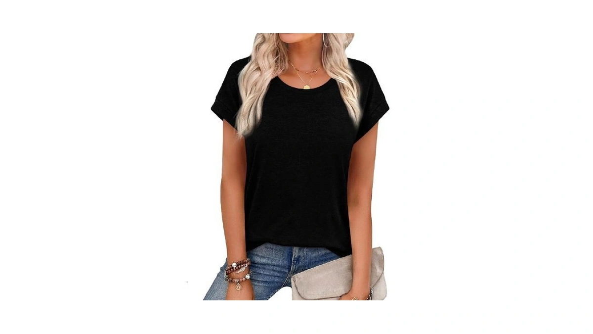 Yokgo Women Short Sleeve Top Casual T Shirt Summer Crew
