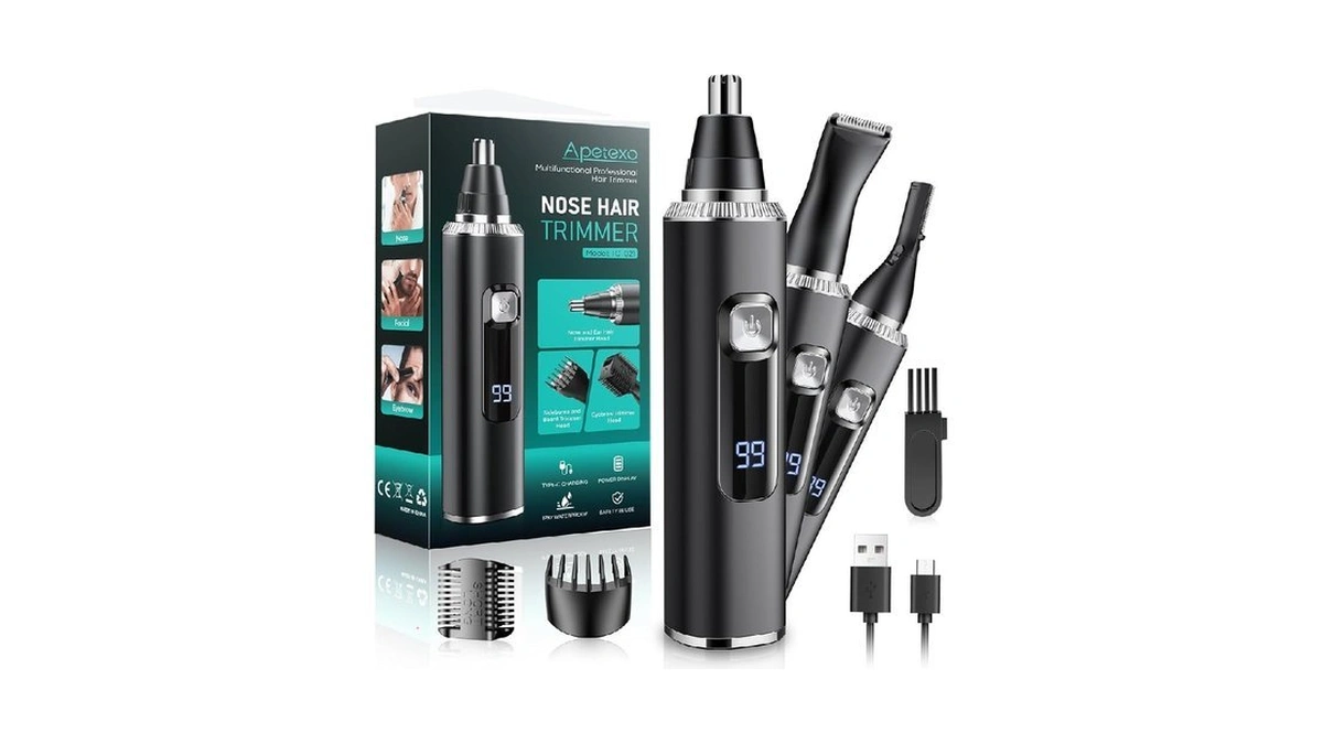 Apetexo Nose Hair Trimmer For Men And Women, Type-c Rechargeable