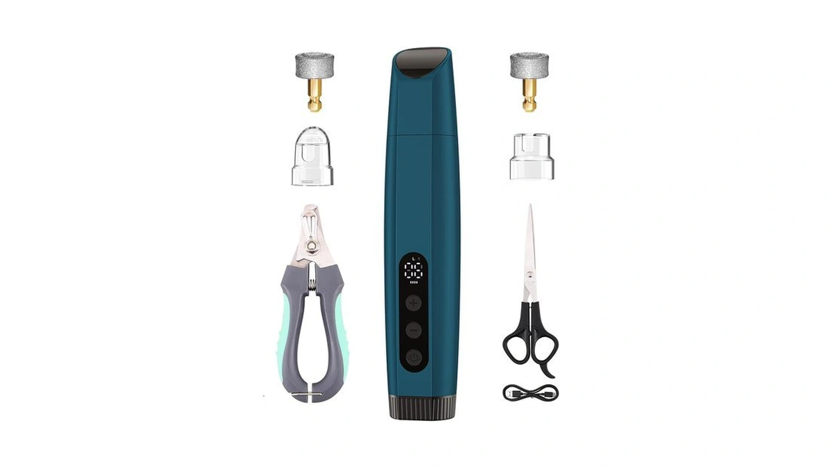 Ateson Dog Nail Grinder With Led Light, 6-speed Quiet Electric