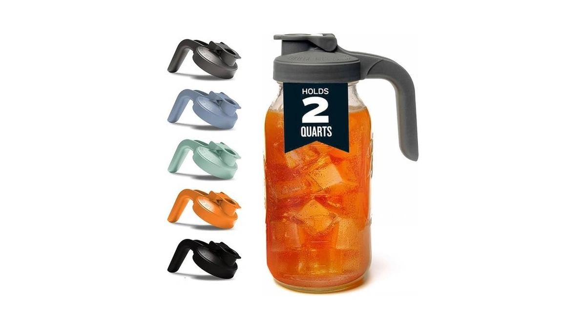 County Line Kitchen Glass Mason Jar Pitcher With Lid -