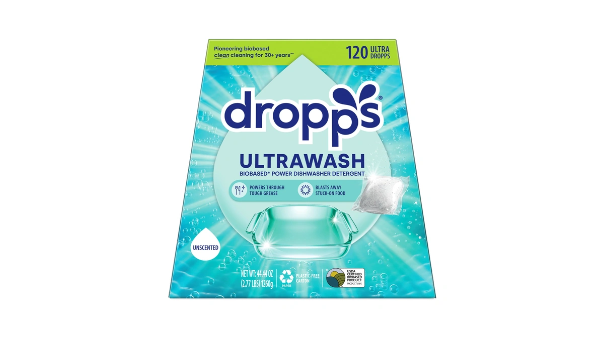 Dropps Ultrawash Dishwasher Detergent Pods, Unscented (120 Ct) - Free