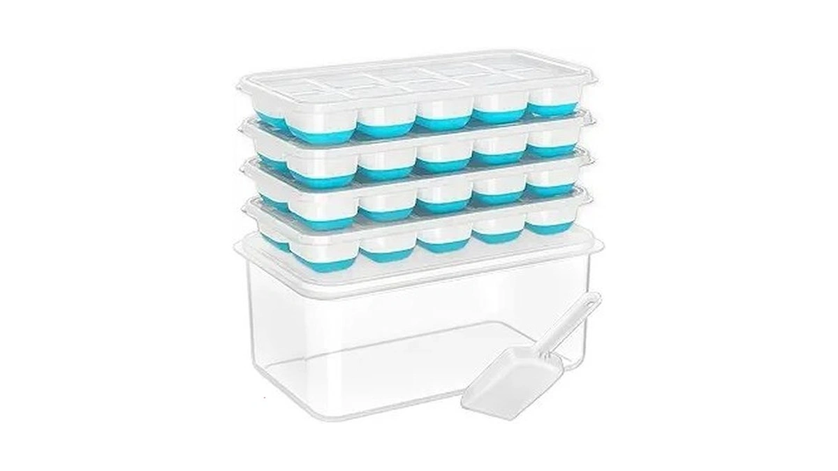 Doqaus Ice Cube Tray With Lid And Bin - 4