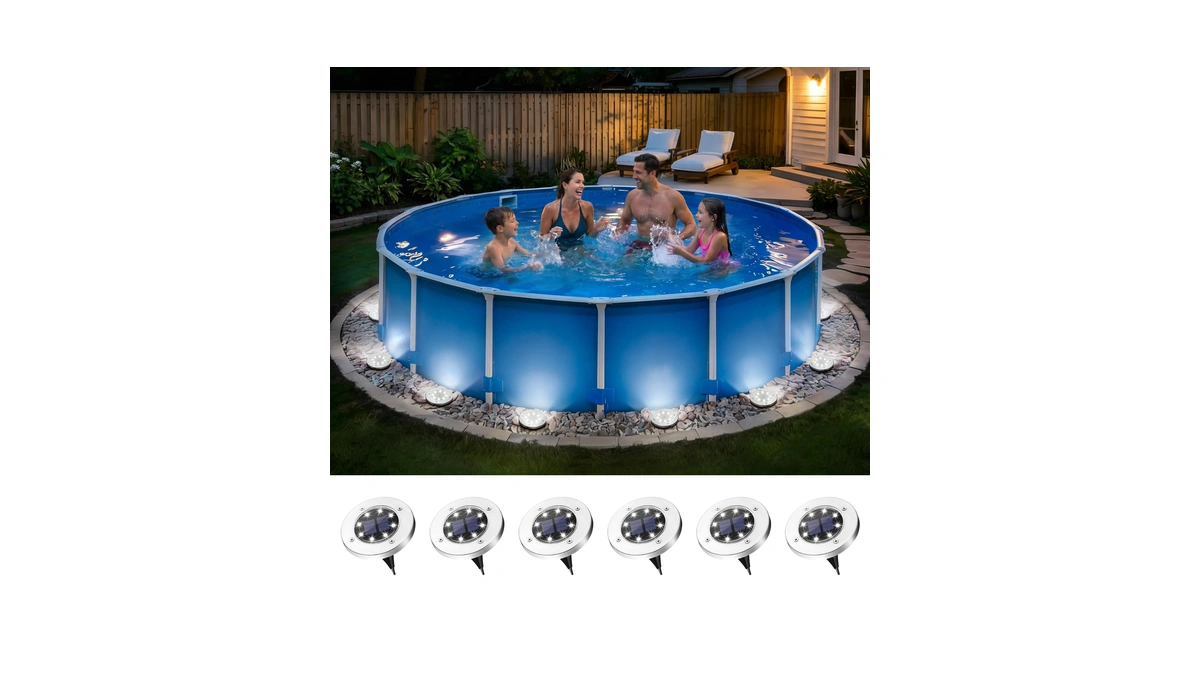 Patiowin 6 Pack Solar Pool Lights For Above Ground Pools