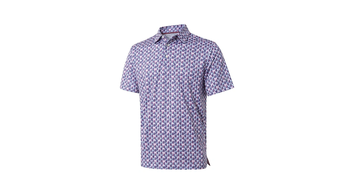 Men's Golf Shirts Dry Fit Short Sleeve Print Performance Moisture
