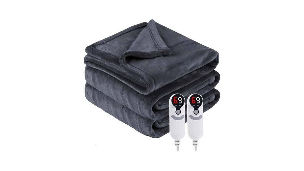 Eydna Electric Heated Blanket Queen Size 84"x90", Soft Plush Microplush
