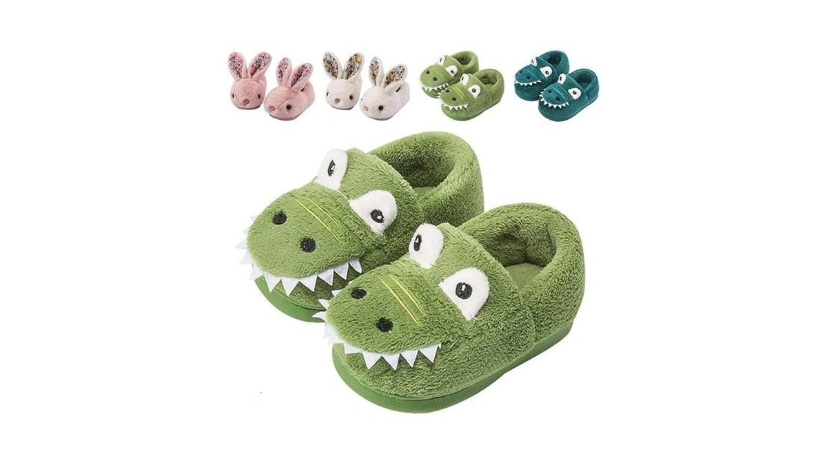 Owif Toddler Slippers Boys Dinosaur Slipper House Shoes Non Slip