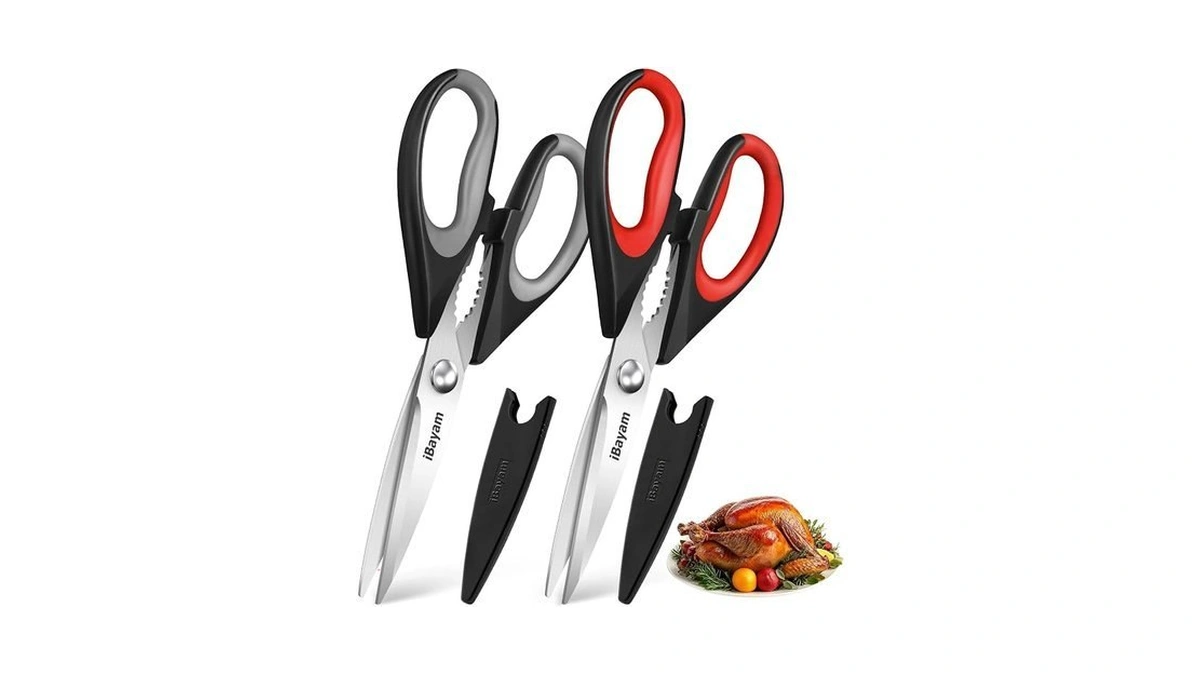 Ibayam Kitchen Scissors Shears All Purpose Heavy Duty, Protective Sheath