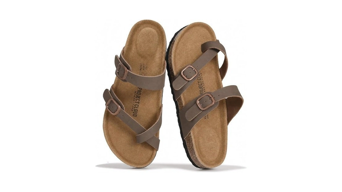 Project Cloud 100% Genuine Leather Womens Sandals -lightweight Womens Slides