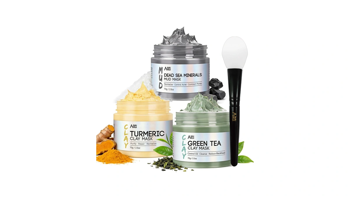 Anai Rui 3 Pcs Face Mask Set - Turmeric Clay