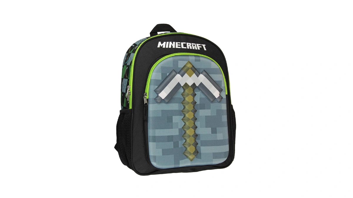 Bioworld Minecraft Backpack 16" 3d Molded Pickaxe Bag
