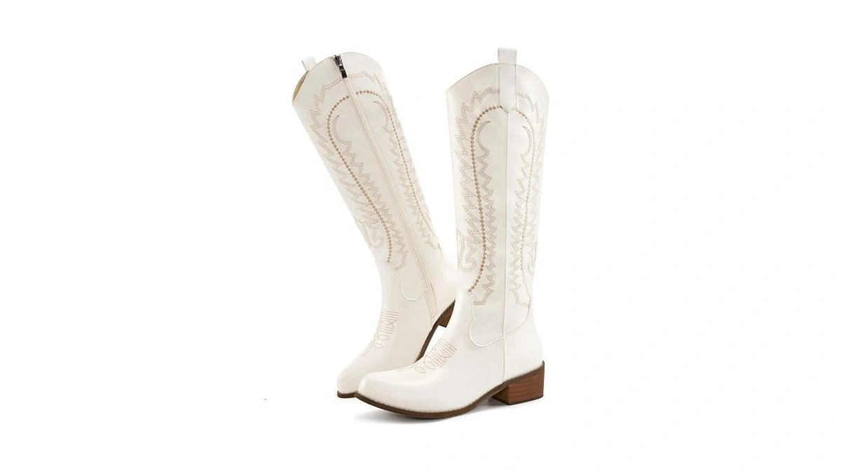 Diarilip Western Cowboy Boots For Women: Embroidered Knee High With