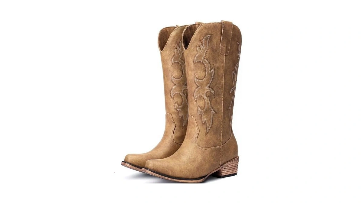 Choiran Cowboy Boots For Women - Mid Calf Cowgirl Boots