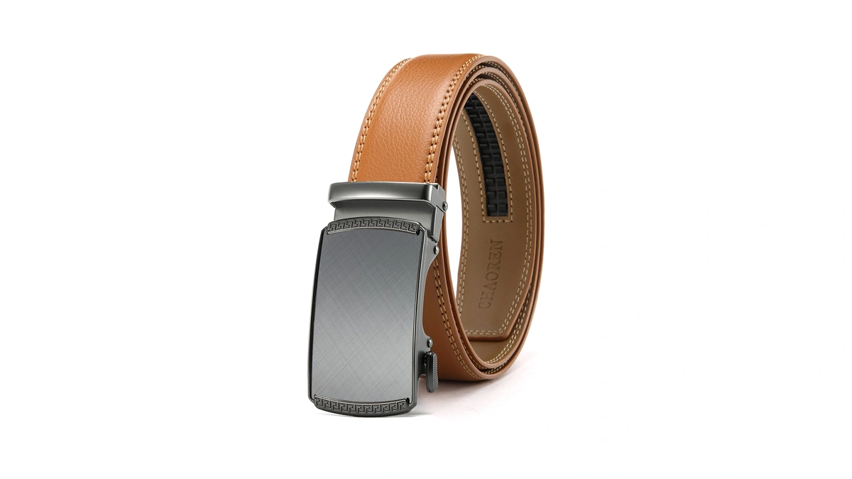 Chaoren Mens Belt Leather Ratchet Belt - Customizable Fit, Effortless