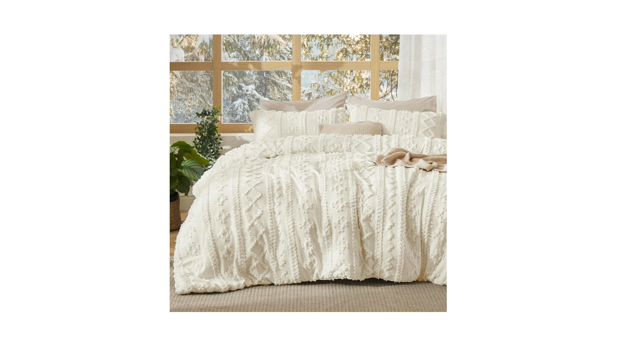 Bedsure Tufted Boho Comforter Set Twin Size W...