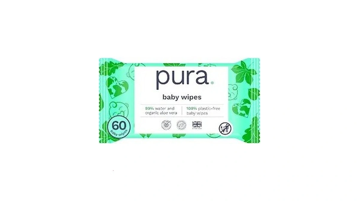 Pura Natural Sensitive Baby Wipes, 99% Water, Unscented & Hypoallergenic,
