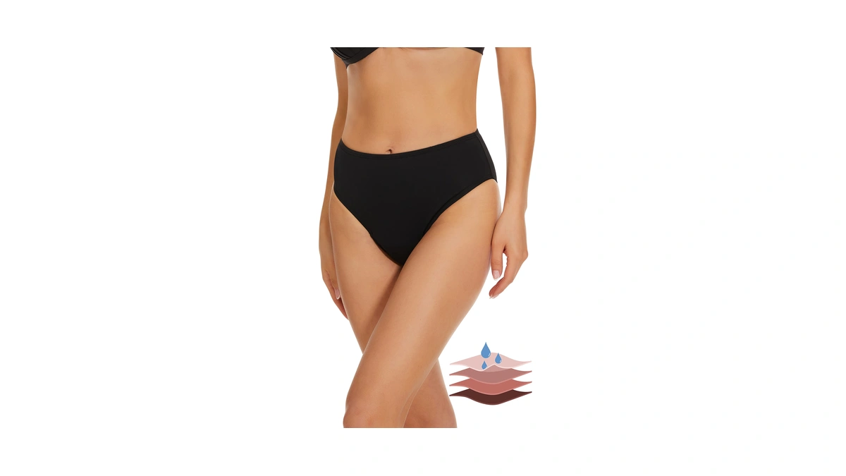 Leovqn Period Swimwear Leakproof Bikini Swim Bottoms Menstrual Bathing Suit