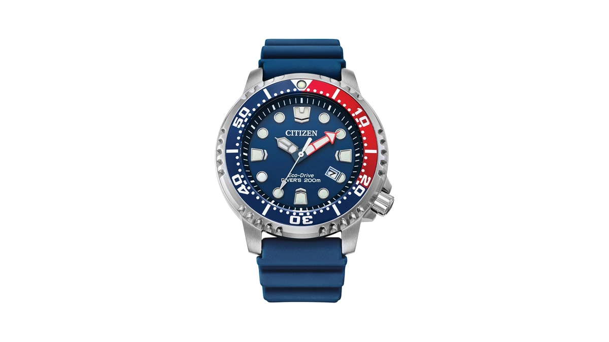 Citizen Men's Eco-drive Promaster Dive, Blue Polyurethane Strap, Silver-tone Stainless