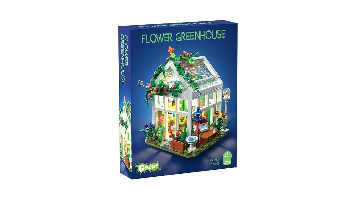 Flowers House Building Set With Led Light, Creative Garden House