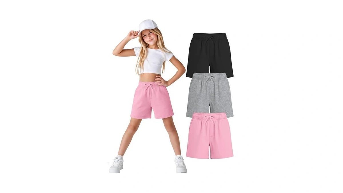 Lessonzoo 3 Pack Girls' Shorts Wide Leg Summer Athletic Sweatshorts
