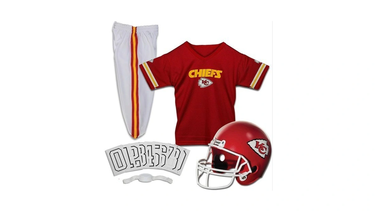 Kansas City Chiefs Youth Nfl Deluxe Helmet And Uniform Set