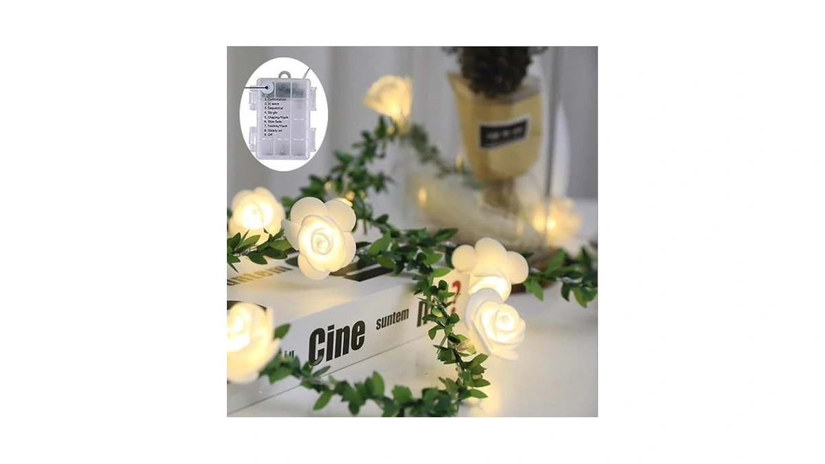 Hoolight Flower Vine Fairy Lights,9.8ft,20leds,tiny Leaf-garland With White Flower String