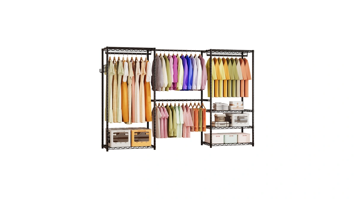 Ecobedding Heavy Duty Garment Rack, 1000lbs Max Load Freestanding Closet