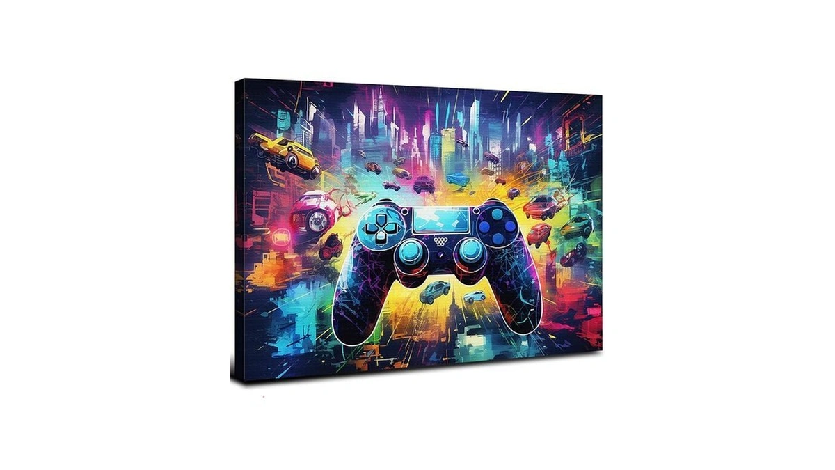 Graffiti Gaming Wall Decor For Teen Boys Room Cyberpunk Game