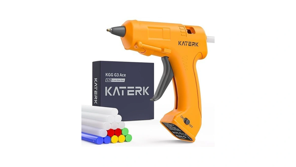 Katerk 3.7v Cordless Hot Glue Gun, 90s Fast Heating, Mini