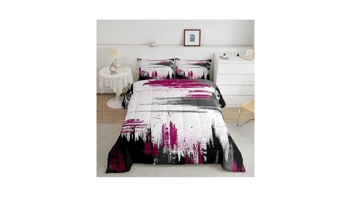 Erosebridal Modern Ink Painting Comforter Set Full Ombre Watercolor Bedding